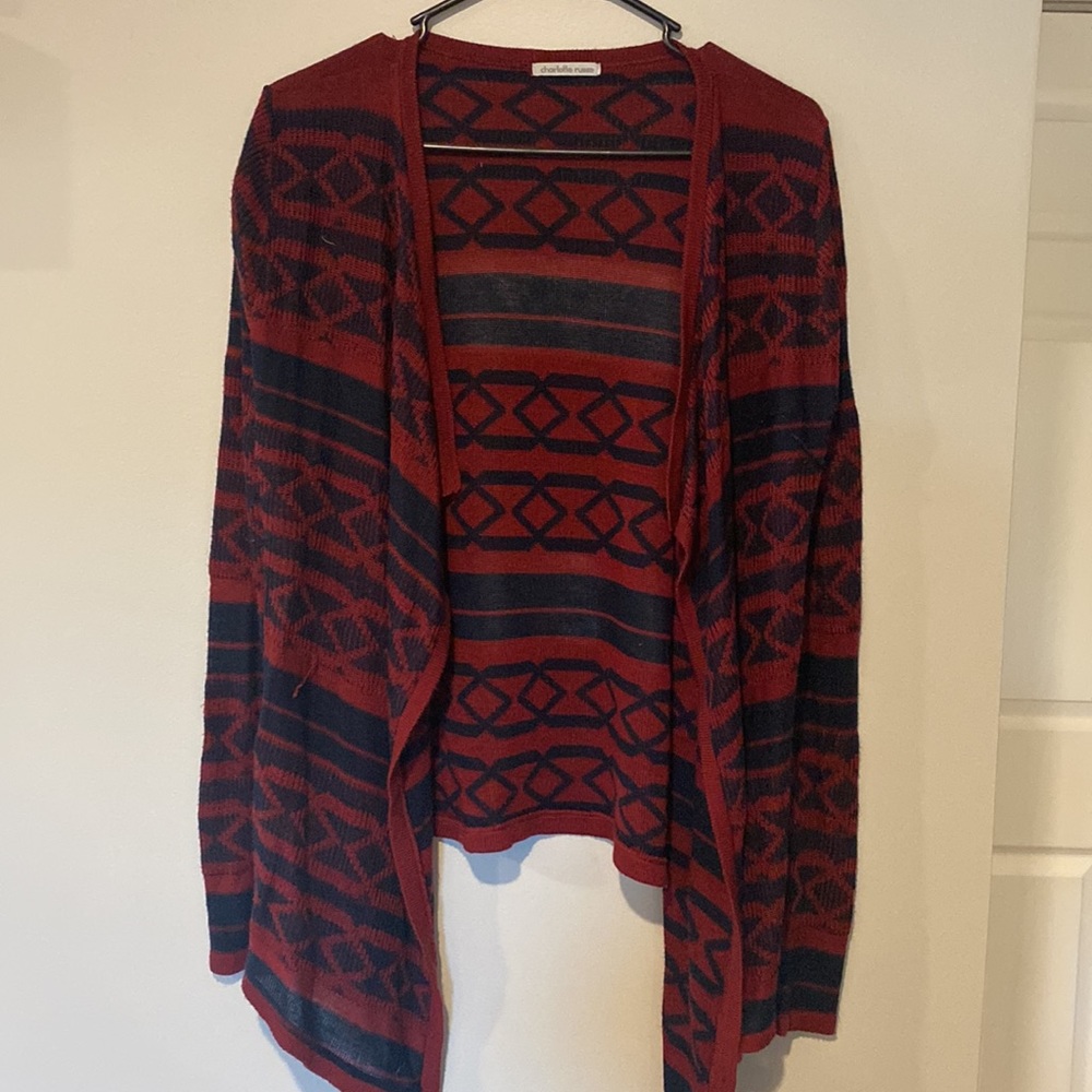 Red & Blue Charlotte Russe Cardigan - Size Medium.